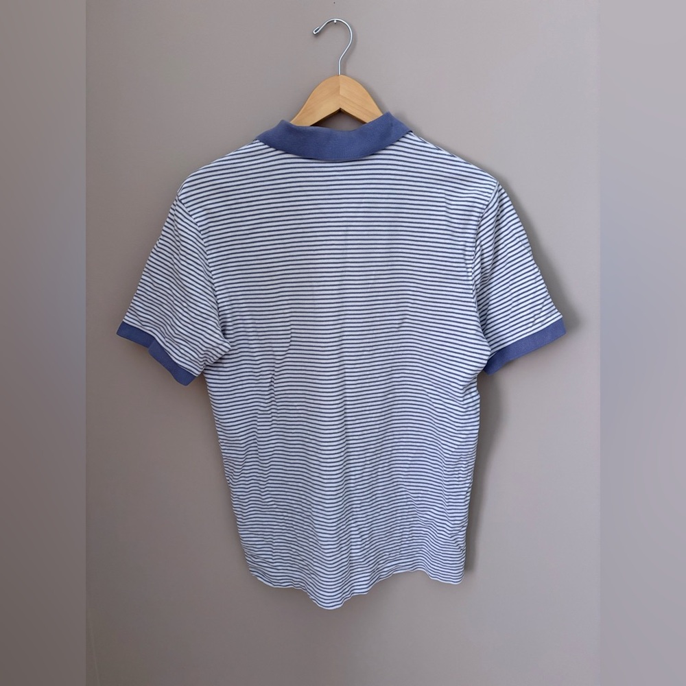 Men’s Vineyard Vines White and Blue Striped Polo with Blue Collar Size S - Picture 3 of 3